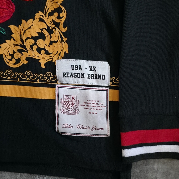 Reason Black Polo with Rose Embroidery - Picture 6 of 12